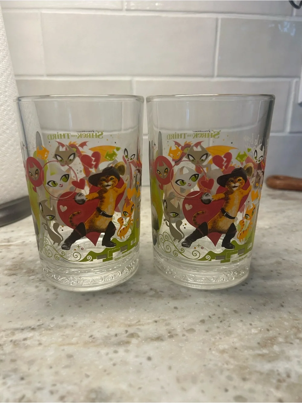 McDonalds VTG Shrek Glasses Set Of 2